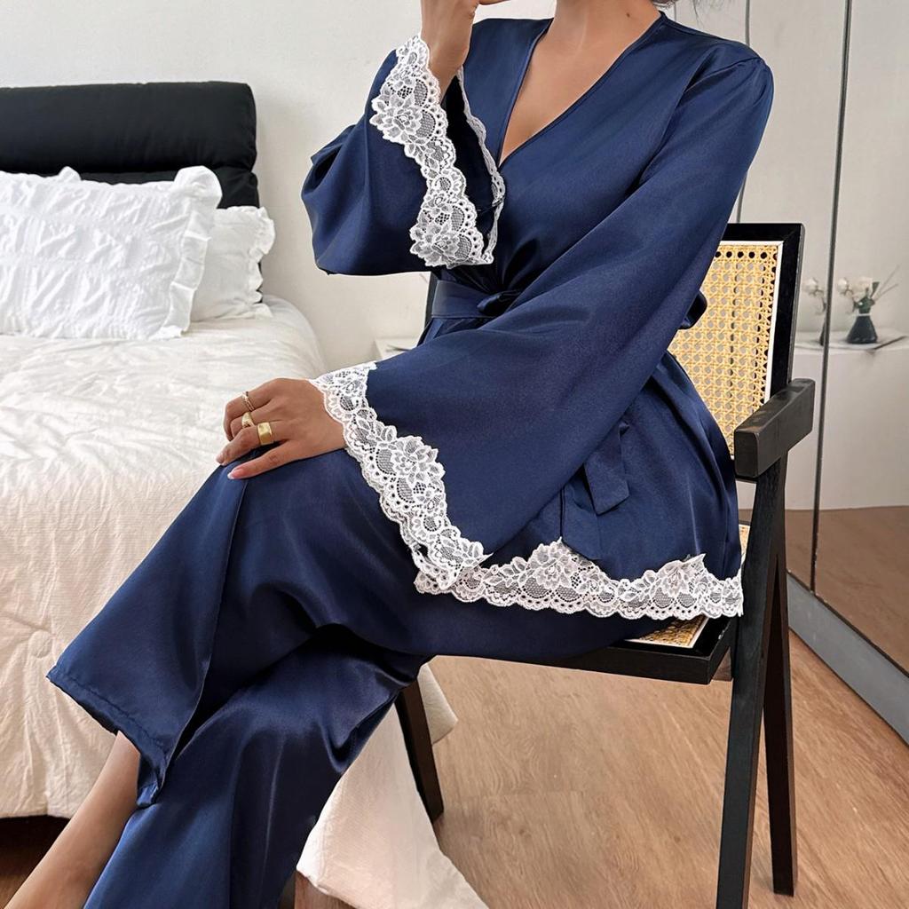 European & American Women's Silky Pajamas: Sexy & Fun Robe for Homewear