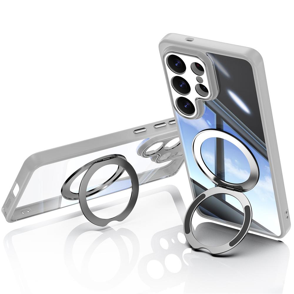 

360°Rotating Magnet Stand Transparent Magnetic Phone Case For Samsung 26 Ultra S26 Plus Metal Lens Protection Acrylic Back Cover Case & Holder&Galaxy S26 Ultra