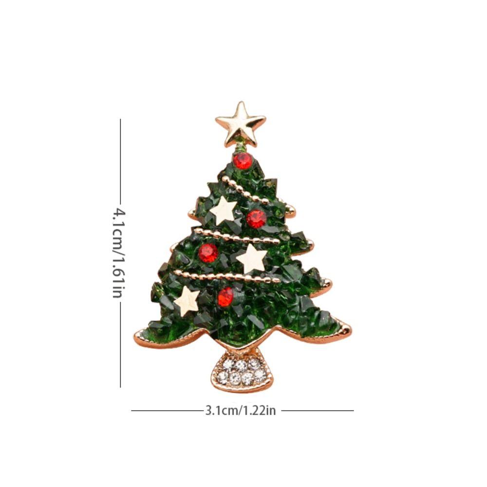 Korean Style Christmas Brooch Snowman Christmas Tree Brooch Cute Enamel Rhinestone Brooches  Girls