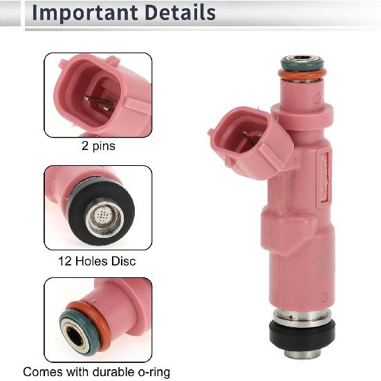 4 Pcs No.23250-75080 Fuel Injector for Toyota Tacoma 2.7L 2000-2004 for Toyota 4Runner 2.7L 1998-2000