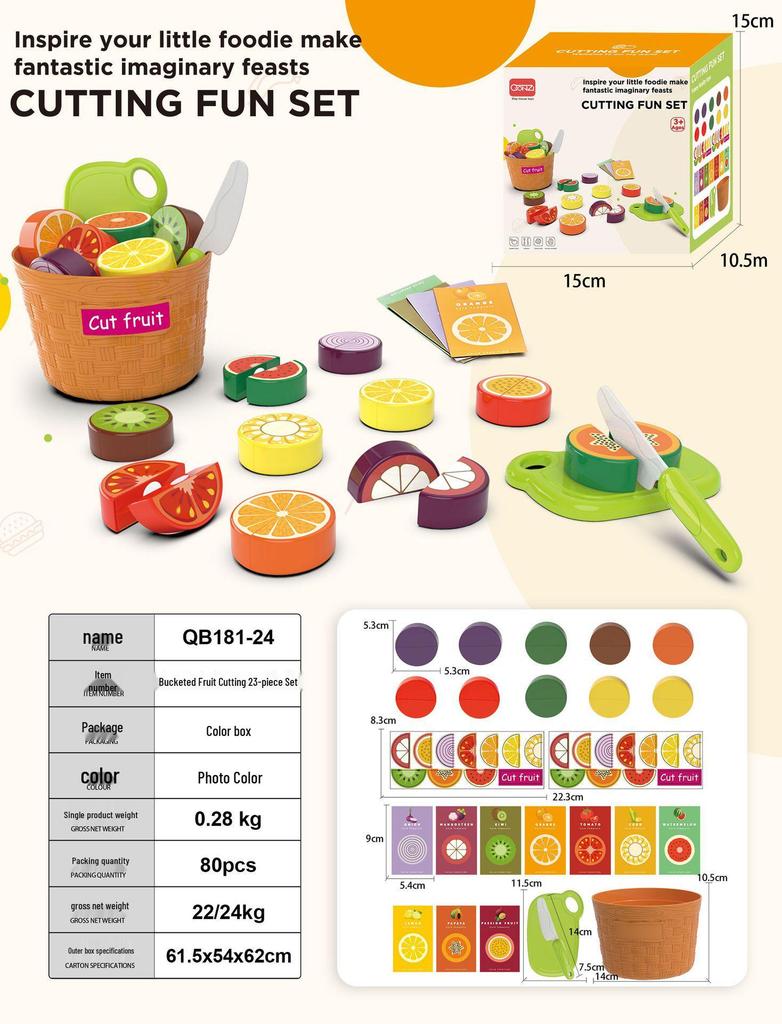 Fun Kitchen Kids' Educational Vegetable Cutting Toy Set