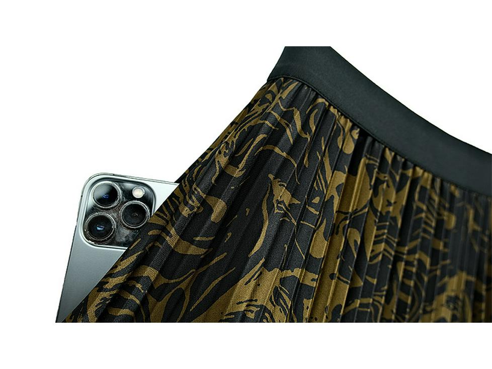 Tencel Printed High-Waist Pleated A-Line Mid-Length Skirt for Autumn/Winter 2023 (Style 8005)