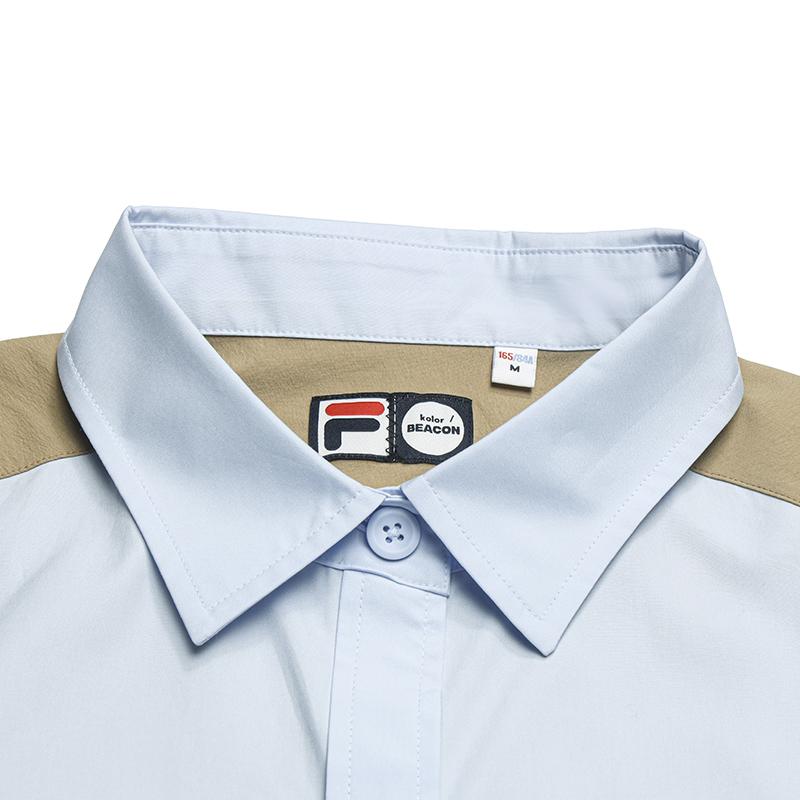 FILA × KOLOR BEACON Fashion Casual Versatile Shirt Women shirts Golden-Brown F11W636401FDK
