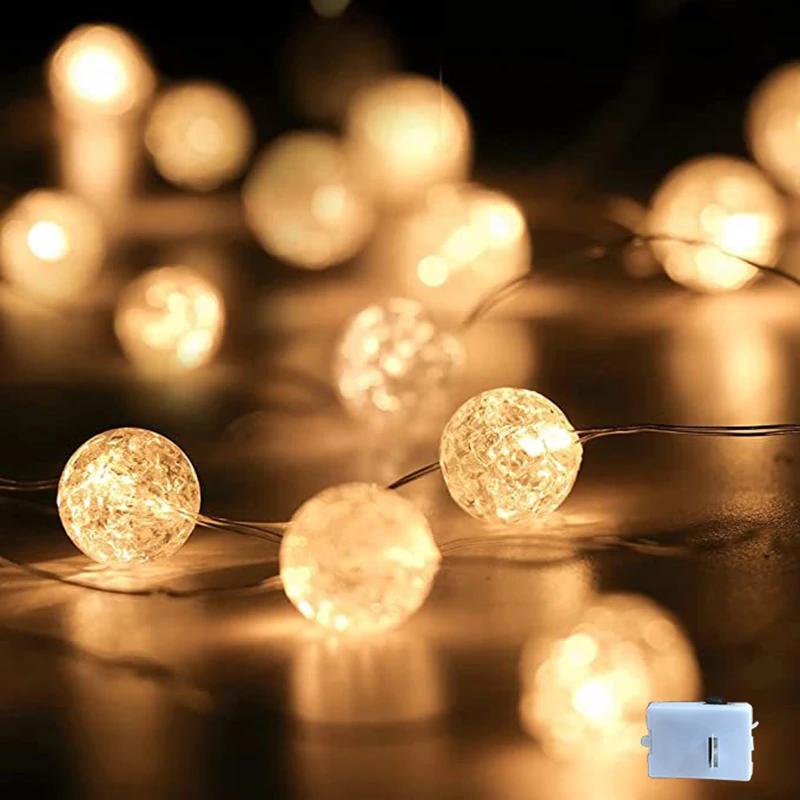

LED Lights String Garland Fairy Christmas Decoration Lights String AG13 Battery-operated Xmas Tree New Year s Home Decor Lamps 1m 10leds теплим білим кольором