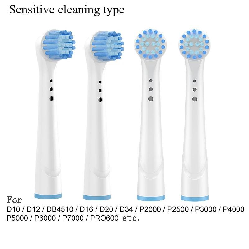 4 buc. capete de perie de schimb pentru periuța de dinți electrică universală Oral-B Fit Advance Power/Pro Health Vitality Precision Clean