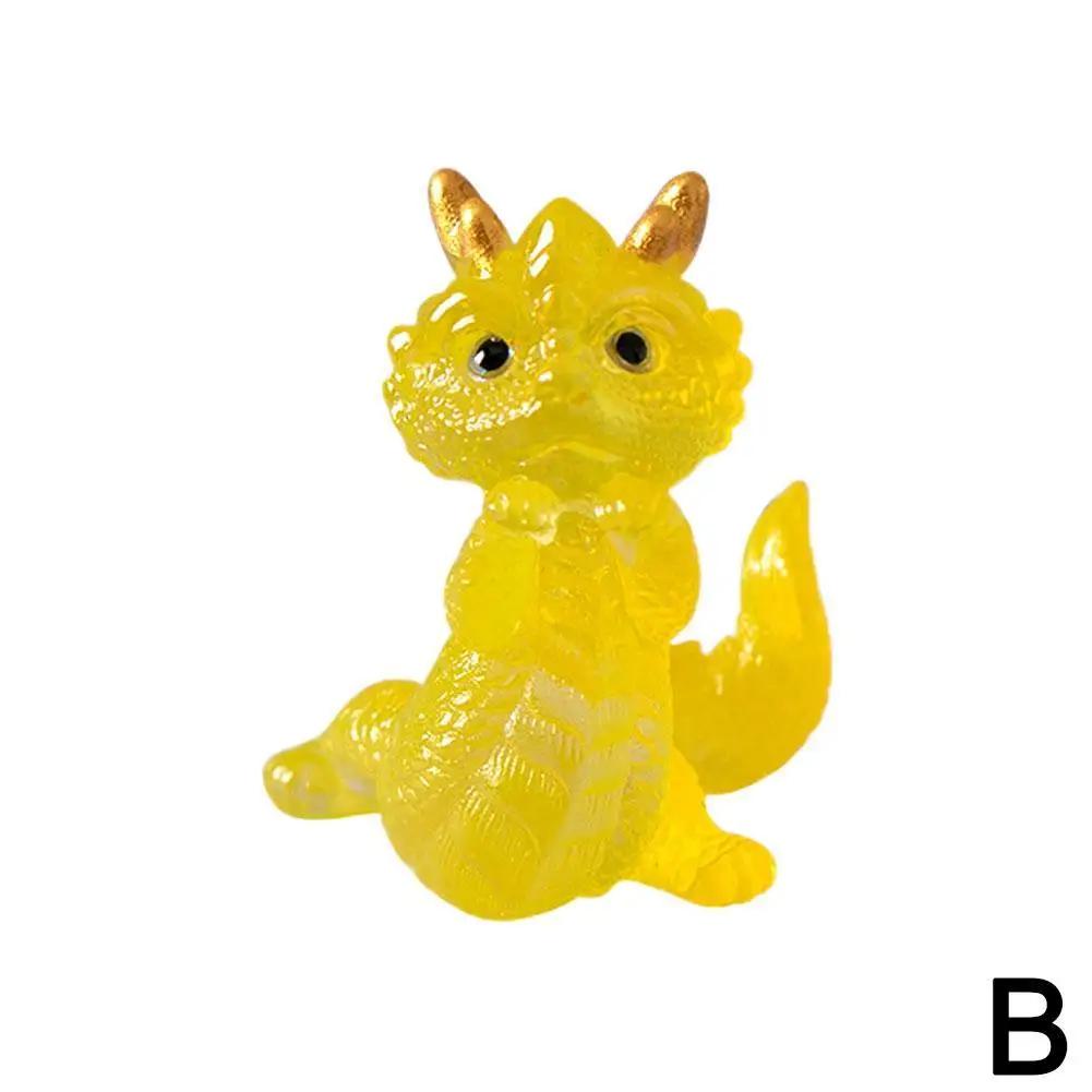 Cute New Year Dragon Figurine Decoration Transparent Miniatures Resin New Home Year Mascot Chinese Decor 2025 Decoration O9G6