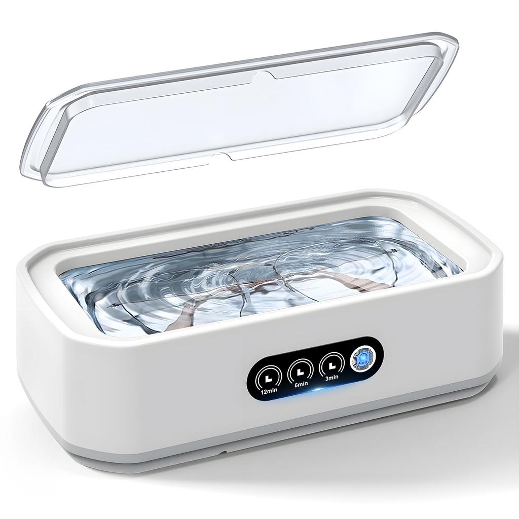 Bhgytec Ultrasonic Glasses Compact Ultrasonic Cleaner with 650ml Large Powerful Timer for Home Cleans Makeup Watch Precious and Includes Japanese