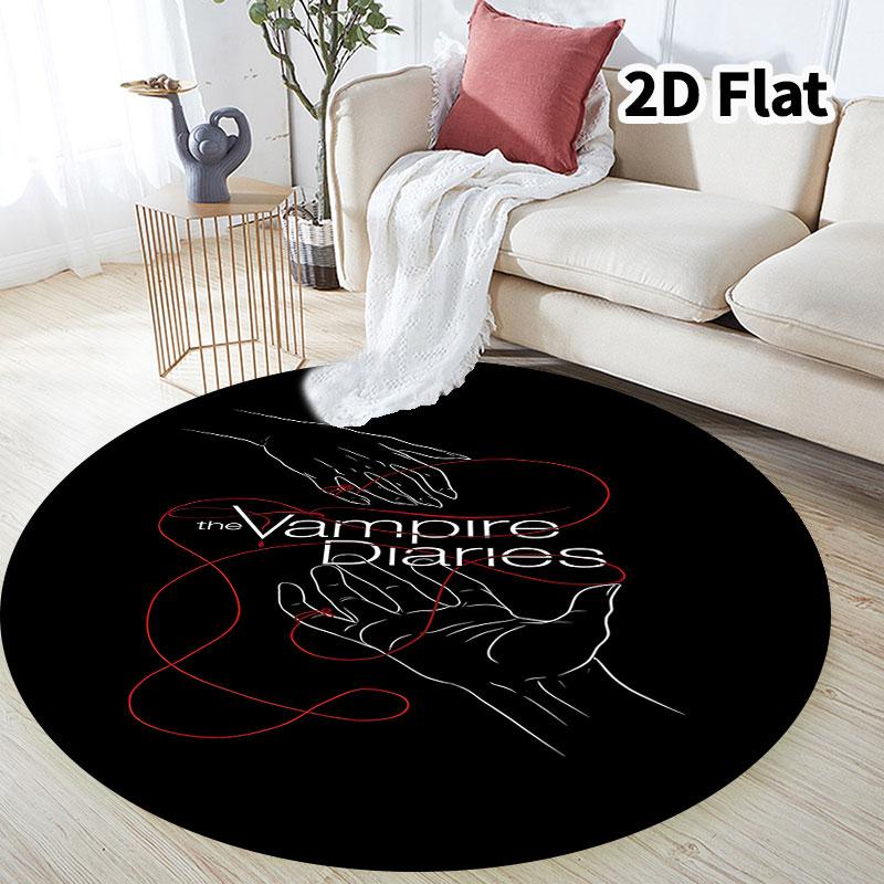 The Vampire Diaries Round Area Rug Carpet Rug For Living Room Bedroom Sofa Playroom Decor Nonslip Floor Mat