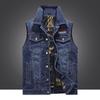 Men's Cotton Reversible Denim Lapel Vest Jacket 9961