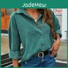Fashion Womens Spring Casual Dafify Fall Solid Color Print Long Sleeve Polo Neck Blouses Shirts