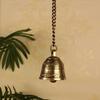 Mla's Decor Ethnische Indische Handgefertigte Messing Tempel Hängeglocke mit Kette Heimdeko, Wanddeko, Ghanti für Pooja, Braun, Standard