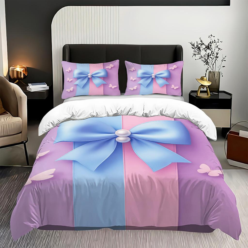 Comforter Cute Bow Love Bedding Set Ladies' Gift Pink Girl'S Room Decoration Single Double Large Size