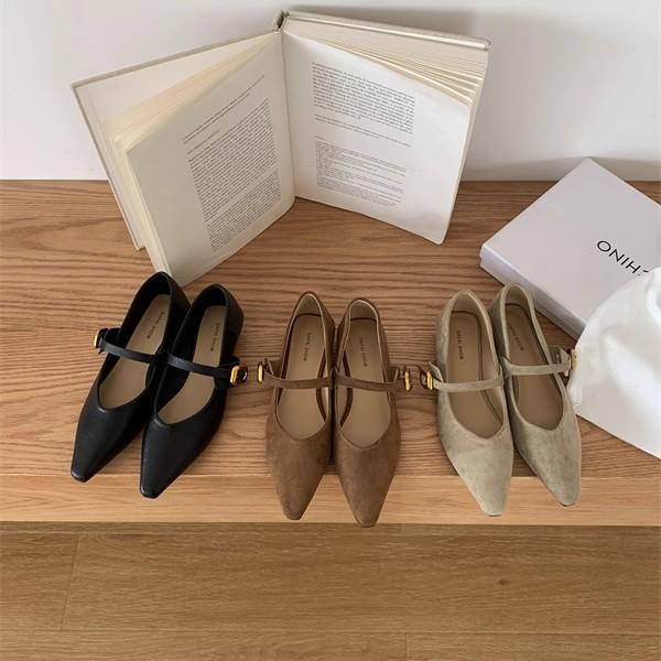Pointed One-word Buckle with Mary Jane Single Shoes, Versatile and Comfortable Commuting with Skirts, Small Fragrant Style, Comfortable and Gentle Gr