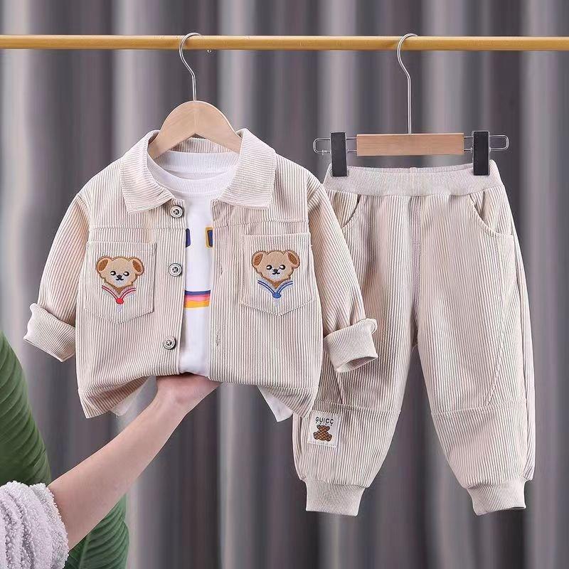Cute Bear Spring Autumn Long Sleeve Kids Clothes Pants Suits Toddler Children Sportswear Casual Kids Outfits
