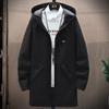 Stylish Half Street Style Long Bitter Beautiful Cool Outdoor Cold Warm Zipper Cold and Windproof Field Coat Black [Aspersio] Coat, Hooded, Outerwear,