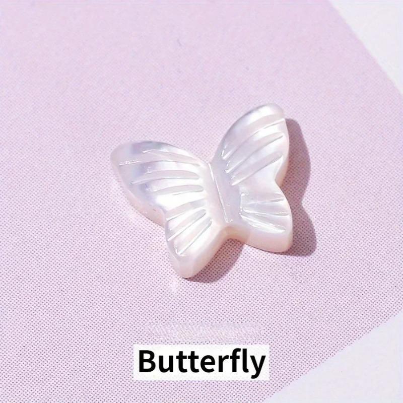 5PCS Black and White Butterfly Shell Cat Head Cute Cat Carving Diy Accessories Earrings Studs Earrings Bracelet Necklace