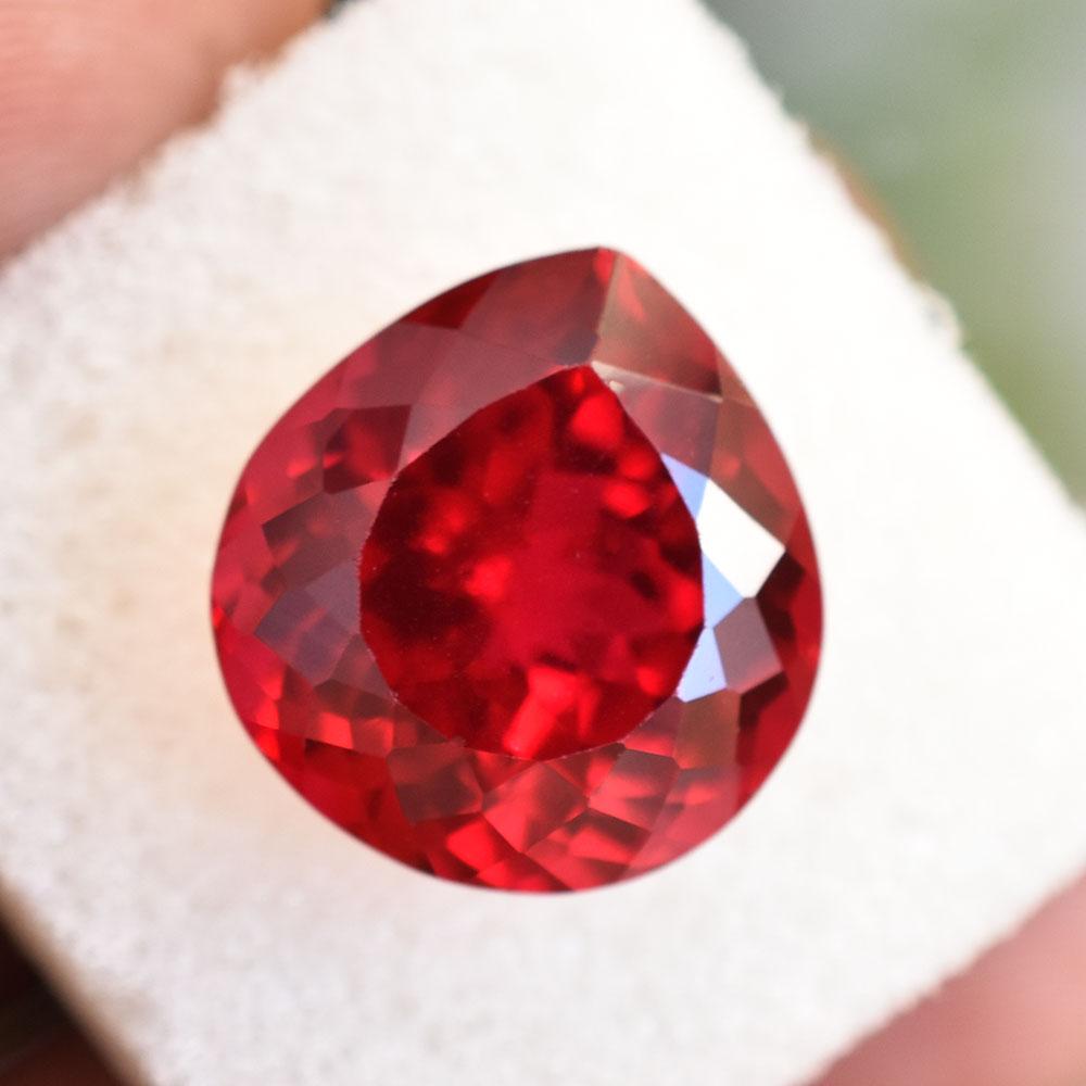 Natural Red Ruby 13ct Pear Cut Flawless Certified Loose Gemstone