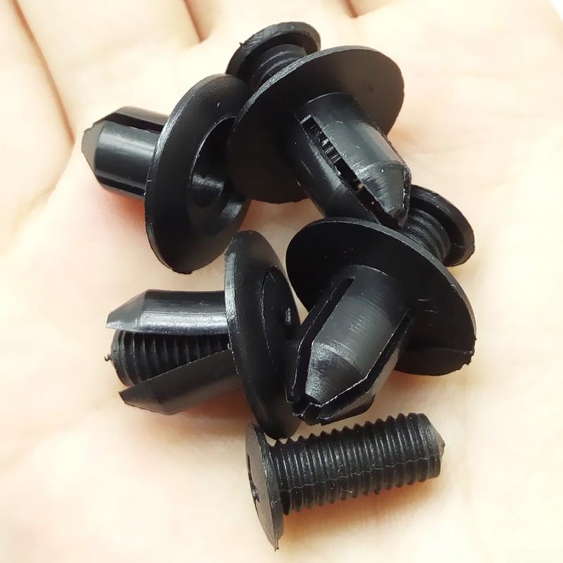 50PCS 8mm Hole Plastic Rivets Fixing Fastener Push Clips Black Fit For Many Cars