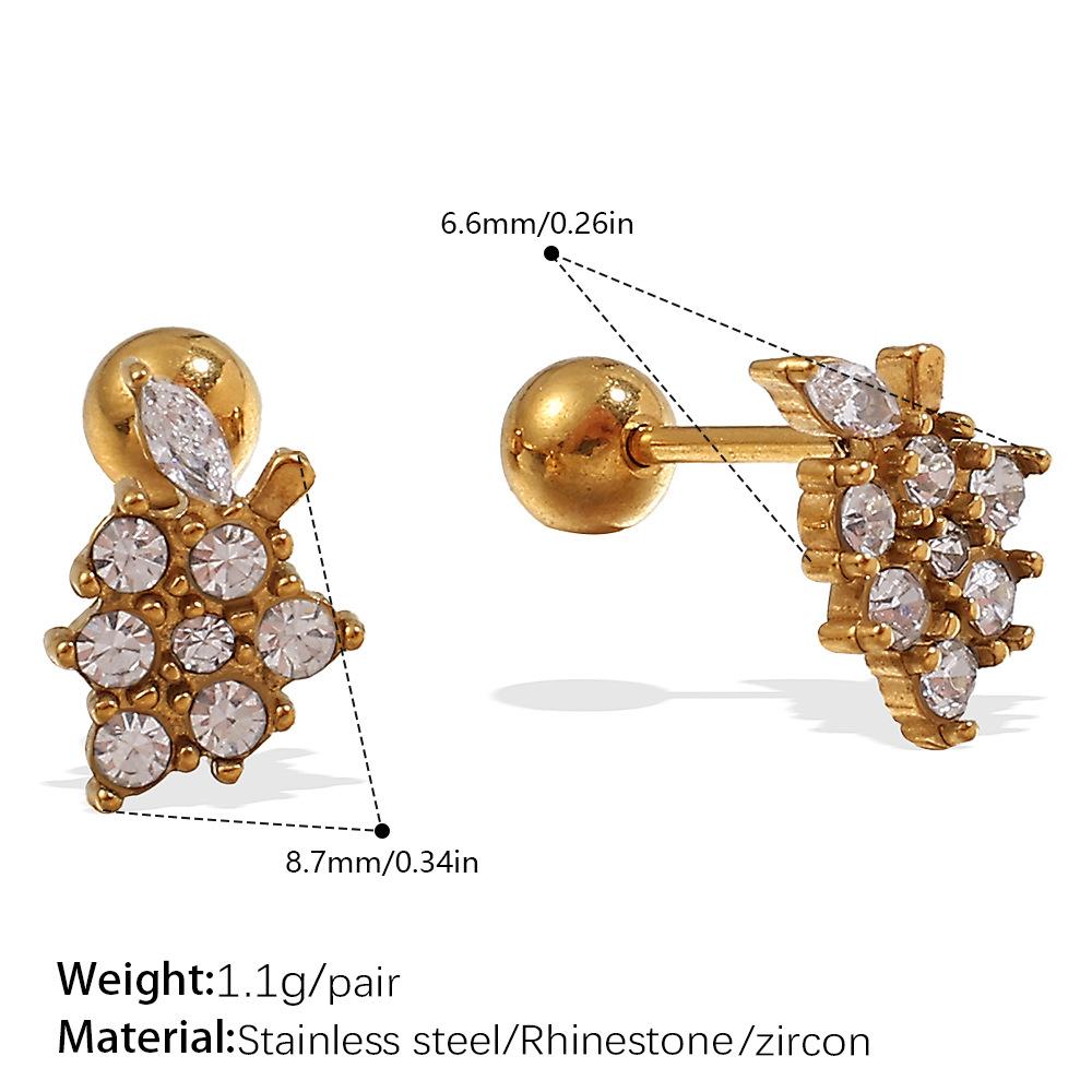 European and American diamond earrings, studs, exquisite butterfly earrings, 18K gold-plated stainless steel earrings jewelry.