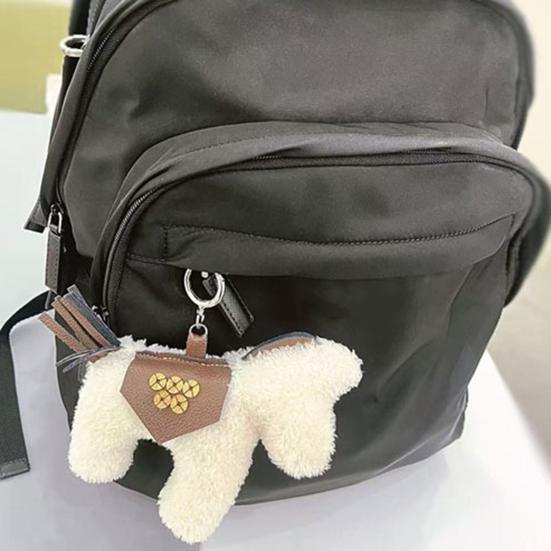 Plush Horse Bag Pendant Fuzzy Horse Backpack Charm Cute Horse Pendant with Golden Coins Lucky Keyring Gift for Family Friends