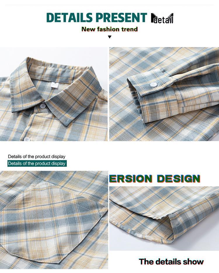 2025 Unisex Retro Plaid Long-Sleeve Shirt - Summer Casual Loose Fit