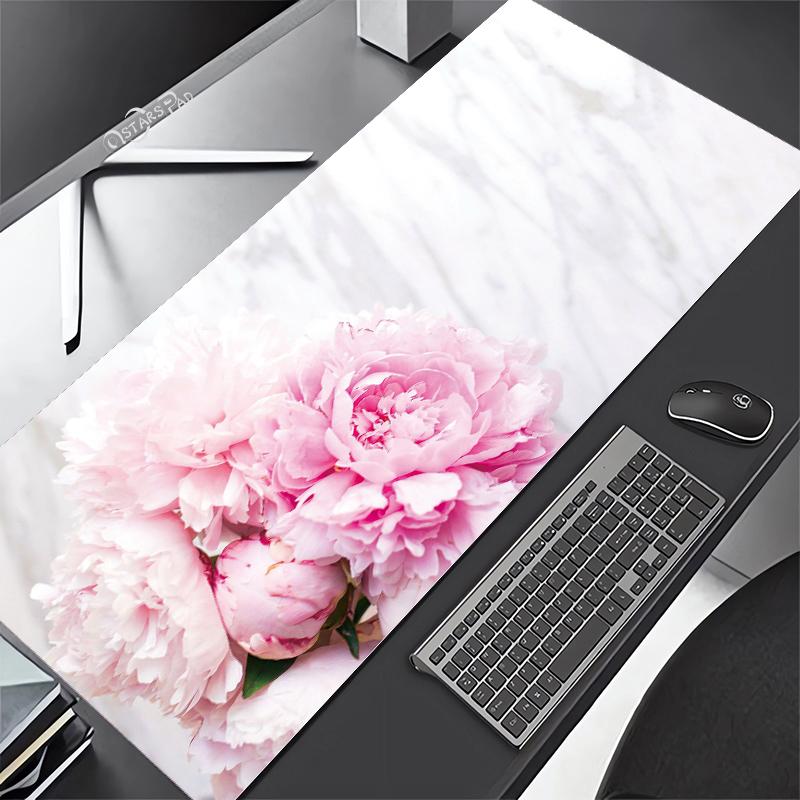 Cherry blossom mouse pad pastel pink desk mat cute sakura flowers xxl malaking Japanese gaming deskmat