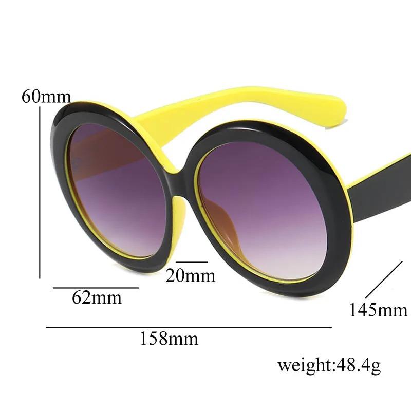 Unisex Big Round Sunglasses Women New Fashion Retro Oversized Sun Glasses Vintage Gradient Black Shades Luxury Eyewear