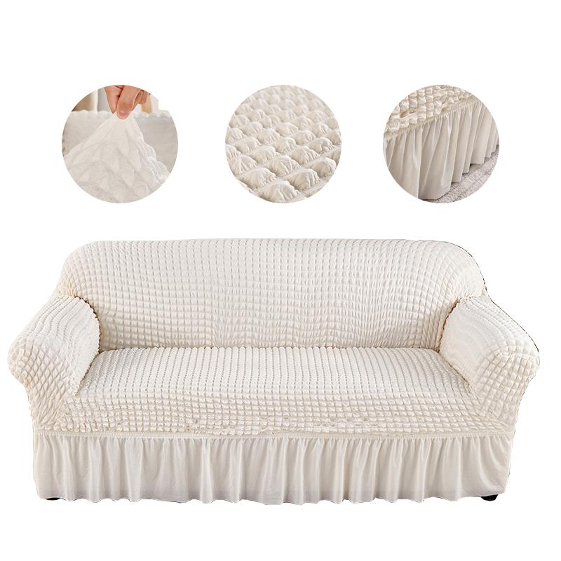 Hochwertiger Seersucker-Sofabezug für Wohnzimmer-Sofarock, staubdicht, einzigartiger, weicher Schonbezug für Sofa-Couchbezug 1-seater(90-140cm)