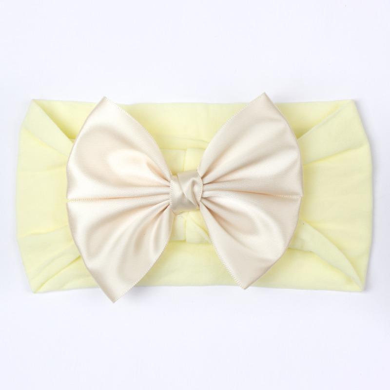New soft nylon children's hair accessories, baby wide-edge bow elastic headscarf, baby headband.