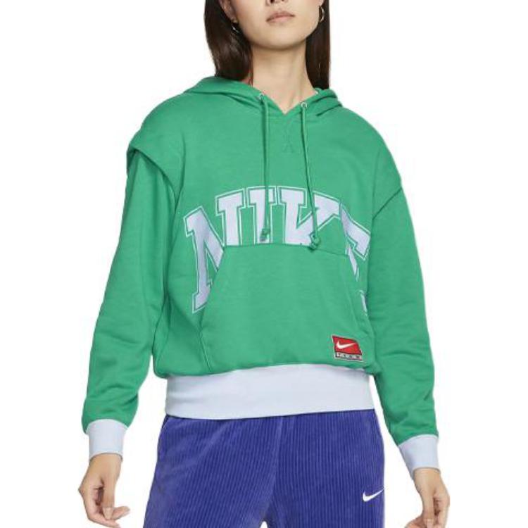 Nike Minimalist Letter Print Casual Hoodie Women Hoodie Green DQ6586-370