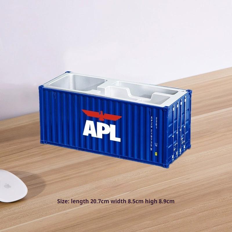 1:30 Scale Shipping Container Business Card Organizer Desk Stationery Storage Box Office Decor Pen Holder Creative Gift Ornament