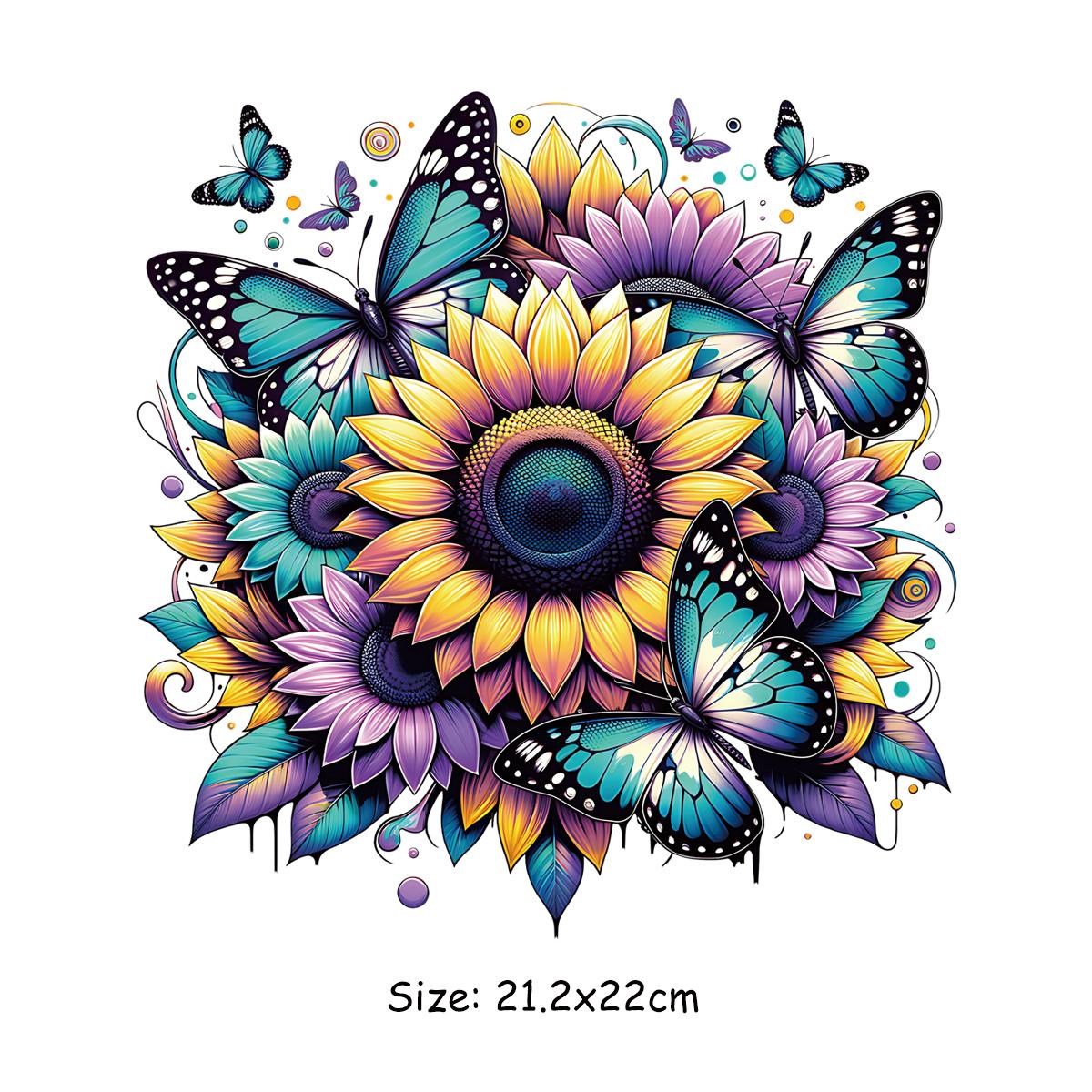 

Термопереводной виниловый цветок бабочка наклейка на одежду футболка термопресс аппликация Parch Ropa Diy идеально подходит для подарков своими руками