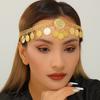 Geometric Gold Alloy Headband With Tassels For Wedding And Travel Gift