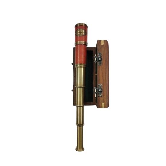 Marine Antique Design Dollond London Telescope 40.64 Cm Maritime Nautical Brass and Genuine Leather Spyglass with Leather Box Telescope