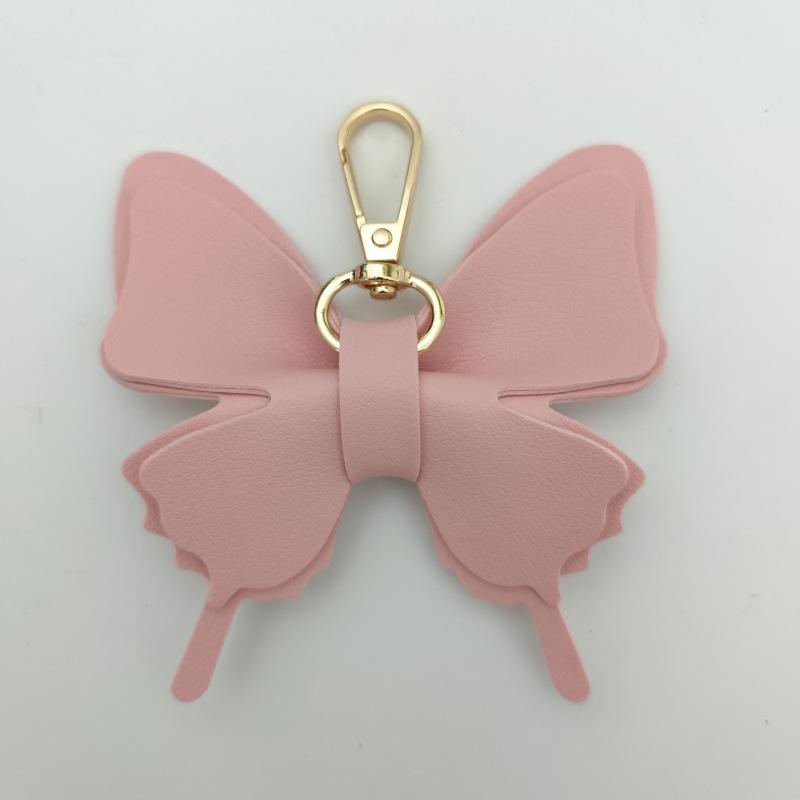 Elegant Butterfly Leather Keychain Pendant for Bags & Cars