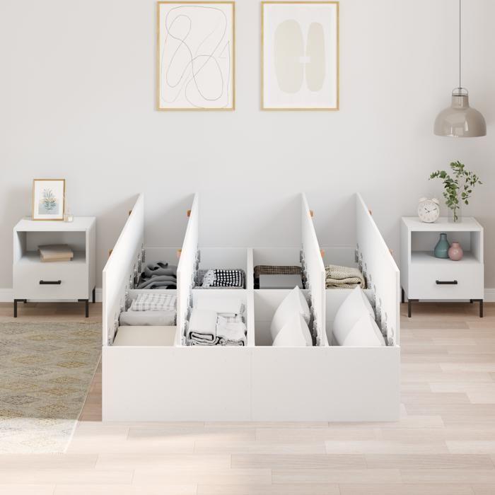 Cadre de lit de rangement vidaXL Blanc 120x190 cm 3335421