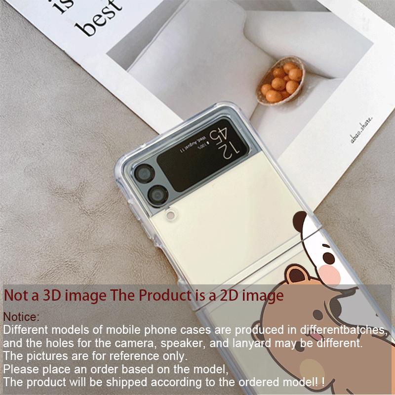 Funny Catoon Dudu Bubu Couple Phone Case for Samsung Galaxy Z Flip 5 4 6 7 INS Korea Soft Cover for Zflip 4 3 Cover Paired Coque