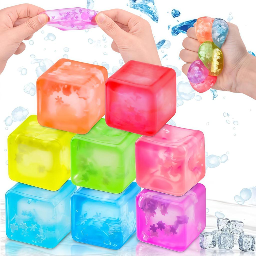 Ice Cube Candy Stress Relief Squeeze Toy - Bestselling TPR Flour Ball