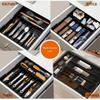 Adjustable Cutlery Storage Tray Large Capacity Silverware Drawer Organizer  Kitchen