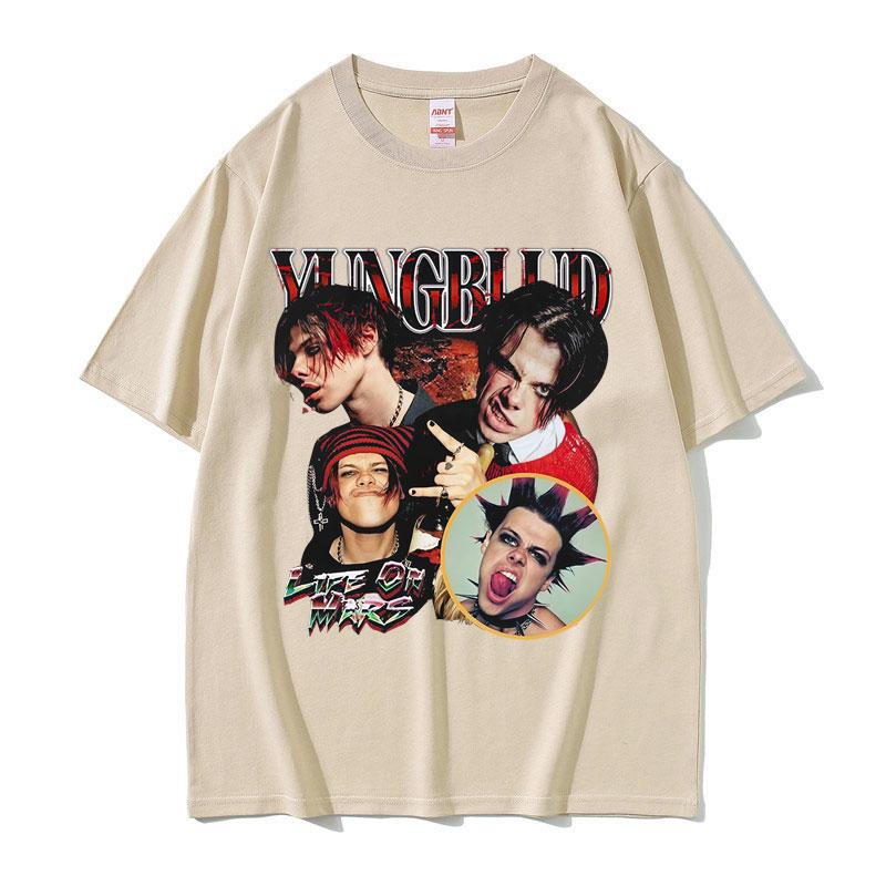 

2025 Summer Rocker Yungblud Graphic T Shirt Summer Men Women Fashion Hip Hop Rock Short Sleeve 100% Pure Cotton Printed T-shirt XL