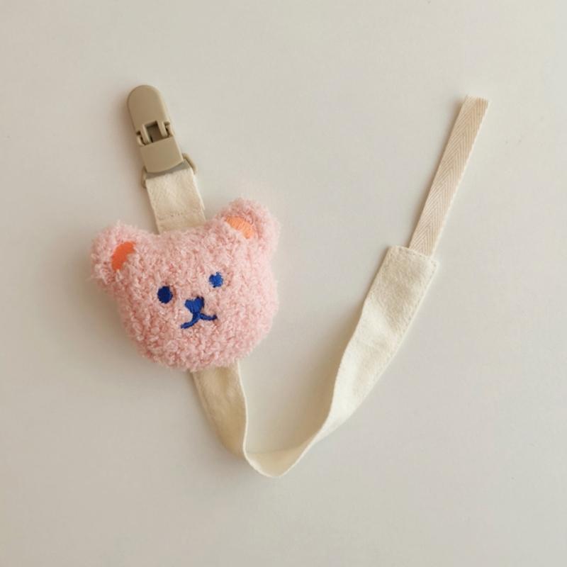 Pacifier Chain Plush Pendant Pacifier Clip Holder Soft Plush Bear Crib Hanging Decorations Infant Pacifier Accessories