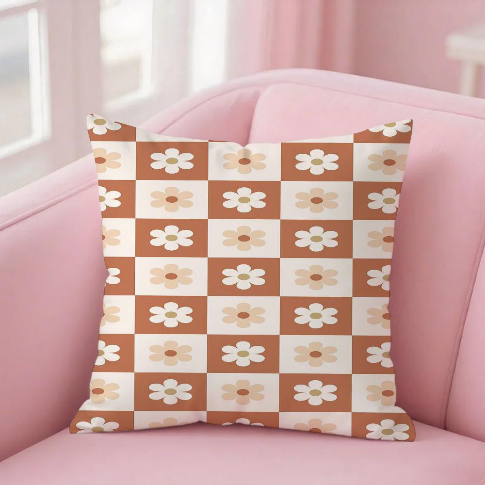 Simple Daisy Flower Pattern Pillow Cover Case Square Sofa With For Home Use