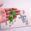 Cute 3D Flocking Frog Keychain Flocked Little Frog Couple Mobile Phone Pendant Car Keyring Earphone Backpack Charms Bag Decor