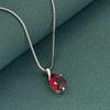 Multi-Color Gemstone Zircon Pendant Necklace, Women Couple Simple Luxury Wedding Birthday Jewelry Gift