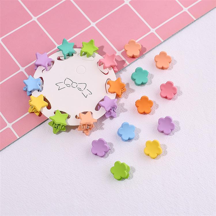 Candy Color Flower Cartoon Mini Hair Clips Baby Girls Bb Clip 10pcs Set