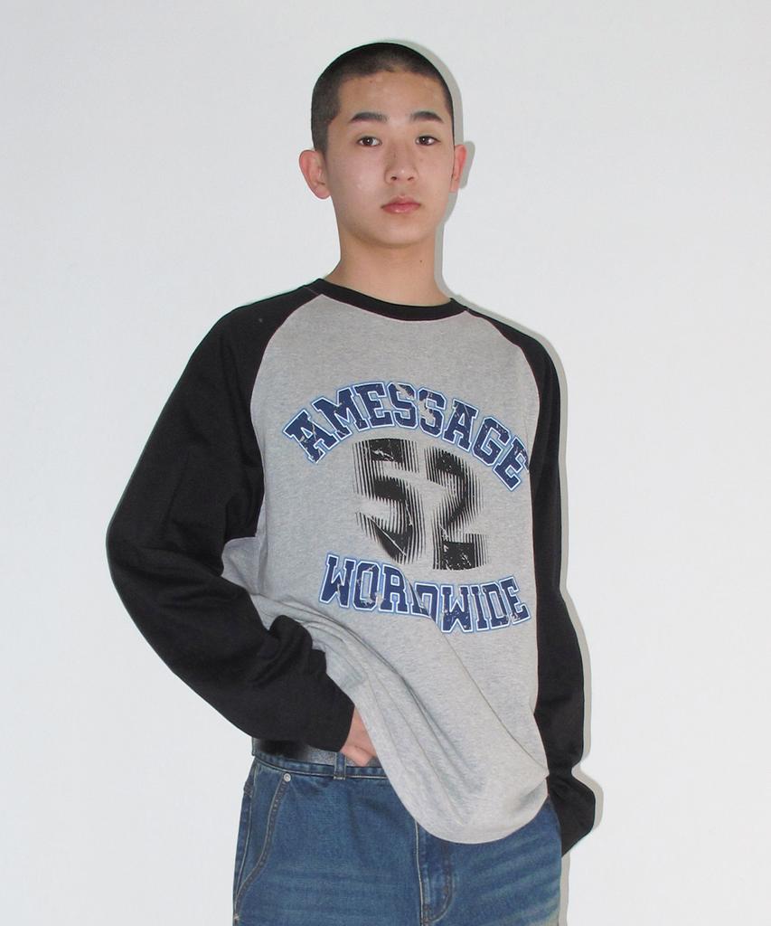 AMES-WORLDWIDE Vintage 52 Raglan Ls Tee Black
