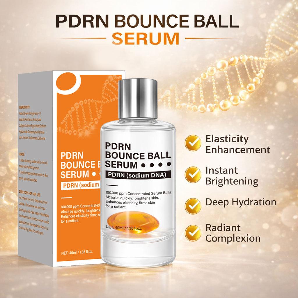 PDRN Elastischer Ball Serum 40ml, Lifting & Straffung Anti-Falten, Feuchtigkeitsspendende Reparatur, Verbessert feine Linien, Neutrale Verpackung, Unisex
