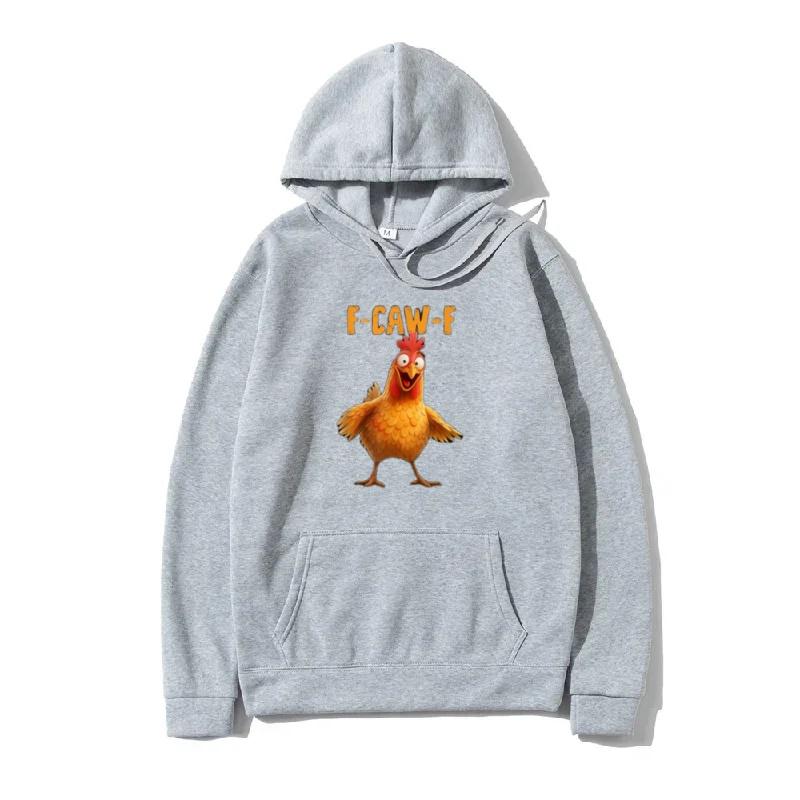 Смешная F Caw F Курица Курица Худи Мужская Смешная 100% Хлопок Осень Зима Круглый Вырез Свитшот Удобное Худи Идея для Подарка Одежда S