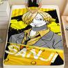 One Piece Karakter Print Flanel Tæppe, Høj kvalitet Behageligt til Alle Årstider, Boligindretning, Varme og Komfort, Perfekt til Julegaver