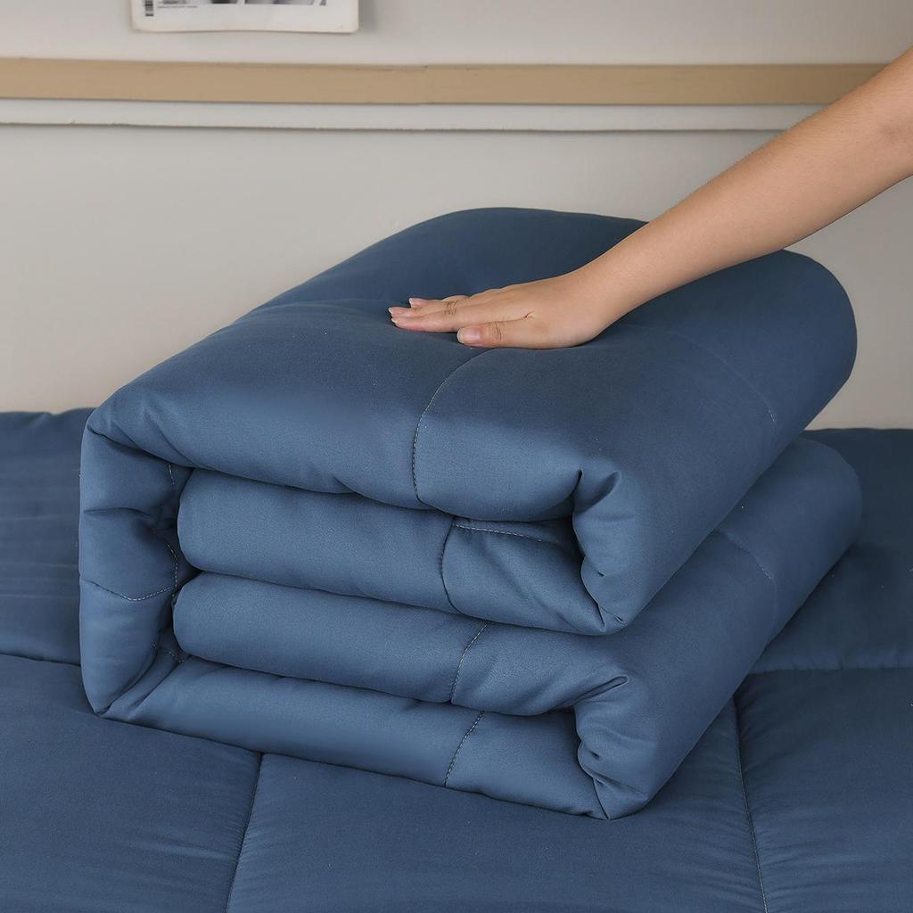 Brushed Dorm Bunk Bed Three-Piece Set: Pillow, Quilt & Mattress